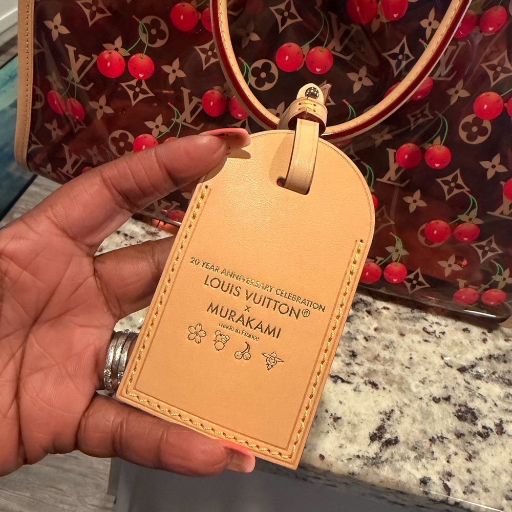 Louis Vuitton Cherry Monogram Clear Tote - Red with Tan Trim - Picture 4 of 6